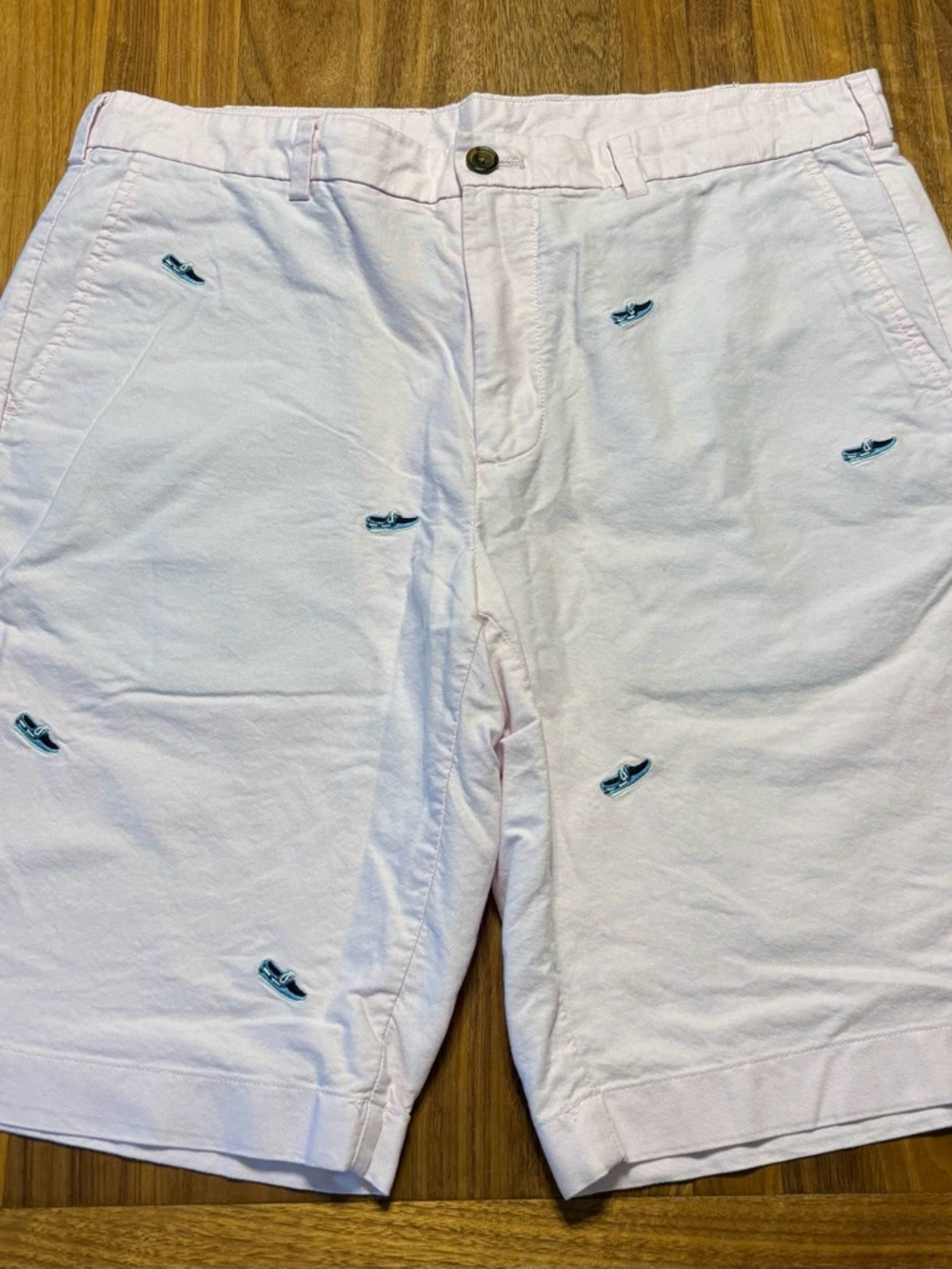 Brooks Brothers (346) Men's Shorts 36 Cotton Pink W/boat Shoes Preppy, 10”